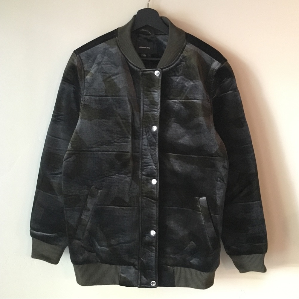 Members Only Velvet Camo Bomber Jacket